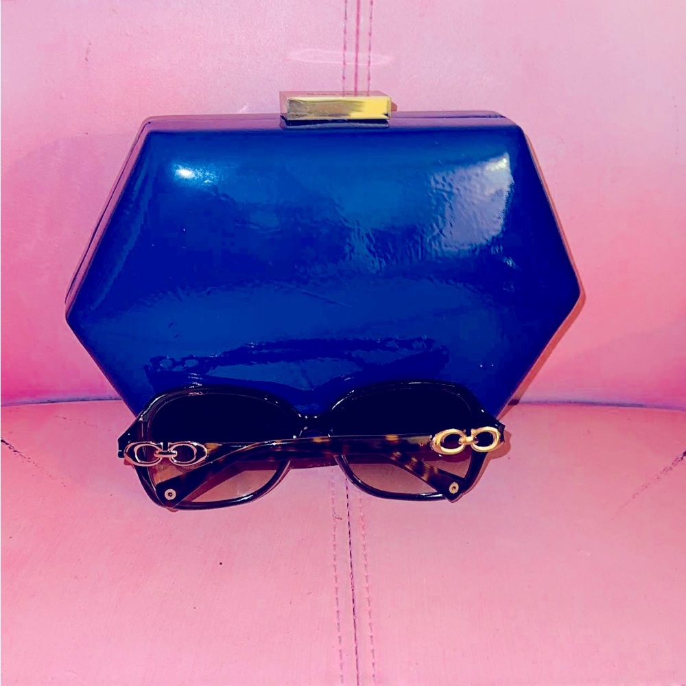 Olga berg Bags the original design of Olga berg Vintage clutch bag dark blue